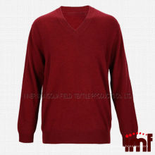 Men's 100% pure cashmere v-neck pull over